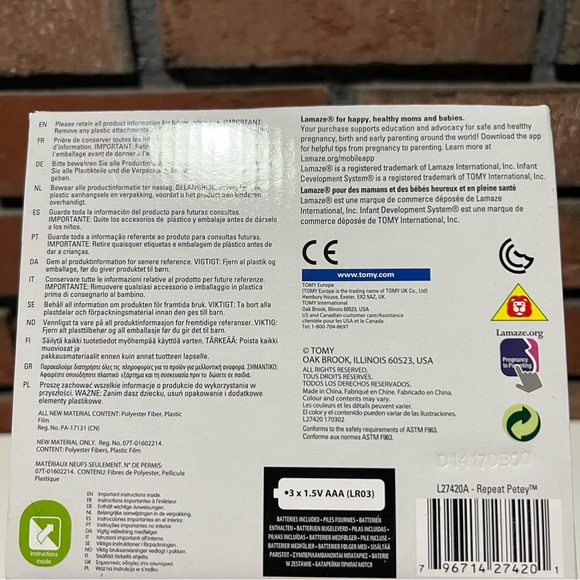 New Lamaze Repeat Petey Repeats Words, Record Your Voice Parrot Plush Tomy - Picture 3 of 10